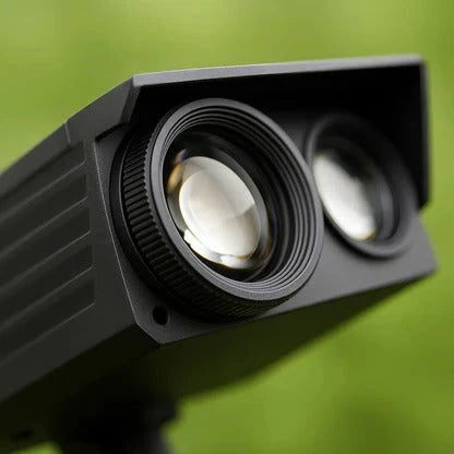 Solar Spotlight with Adjustable Zoom Lens and RGB Plus Warm White LEDs, Weatherproof Zanny Home
