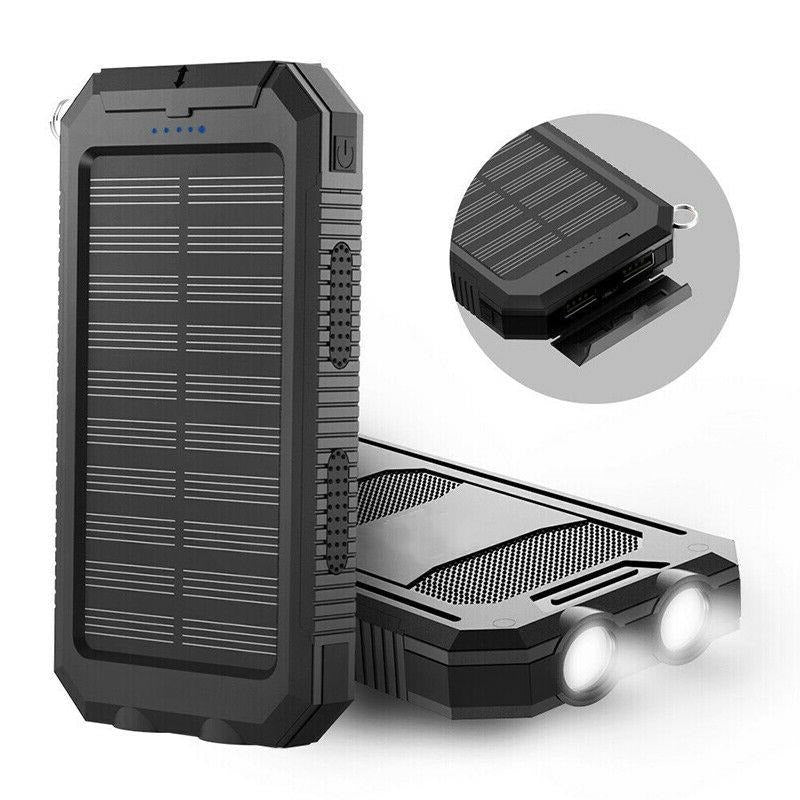 Solar Power Bank with 500,000mAh Capacity and Dual USB Outputs, Water-Resistant Zanny Home