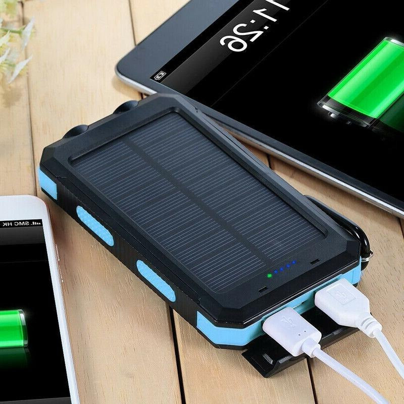 Solar Power Bank with 500,000mAh Capacity and Dual USB Outputs, Water-Resistant Zanny Home
