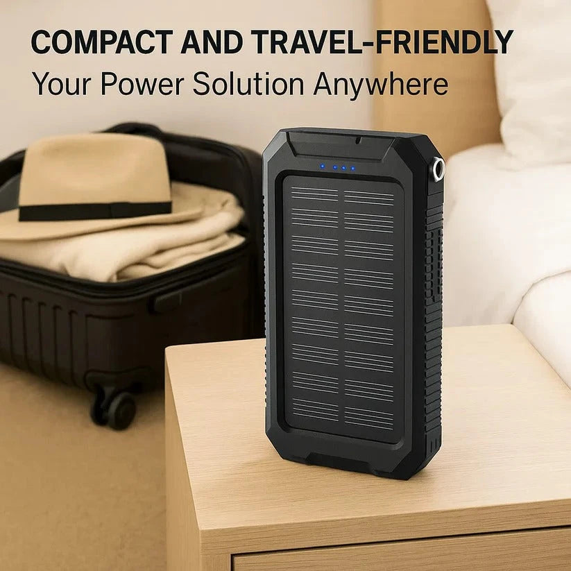 Solar Power Bank with 500,000mAh Capacity and Dual USB Outputs, Water-Resistant Zanny Home