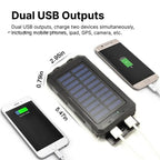Solar Power Bank with 500,000mAh Capacity and Dual USB Outputs, Water-Resistant Zanny Home