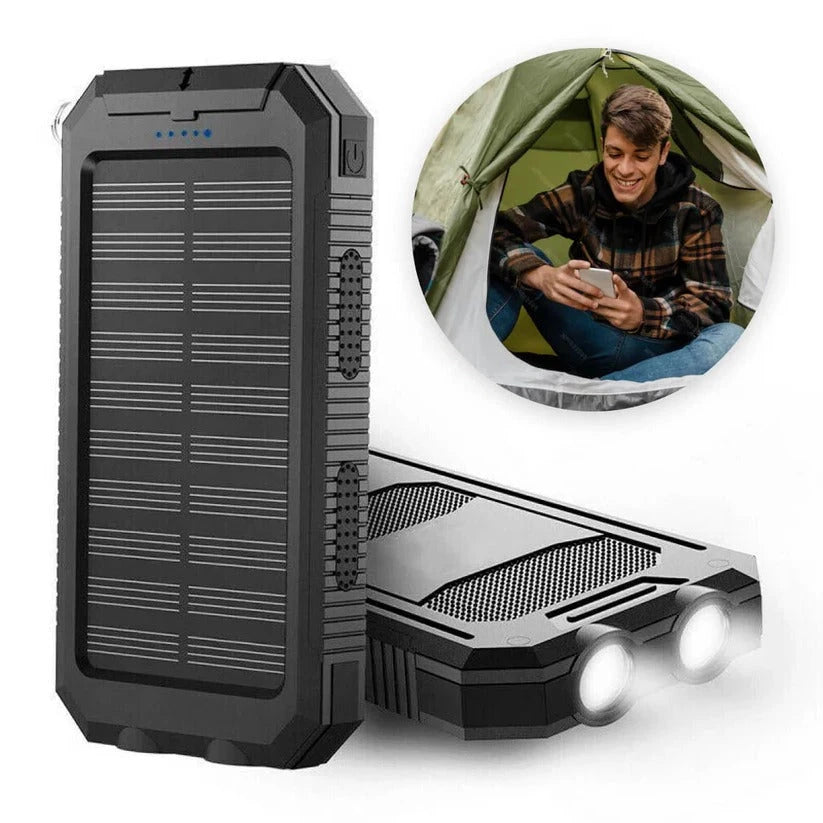 Solar Power Bank with 500,000mAh Capacity and Dual USB Outputs, Water-Resistant Zanny Home