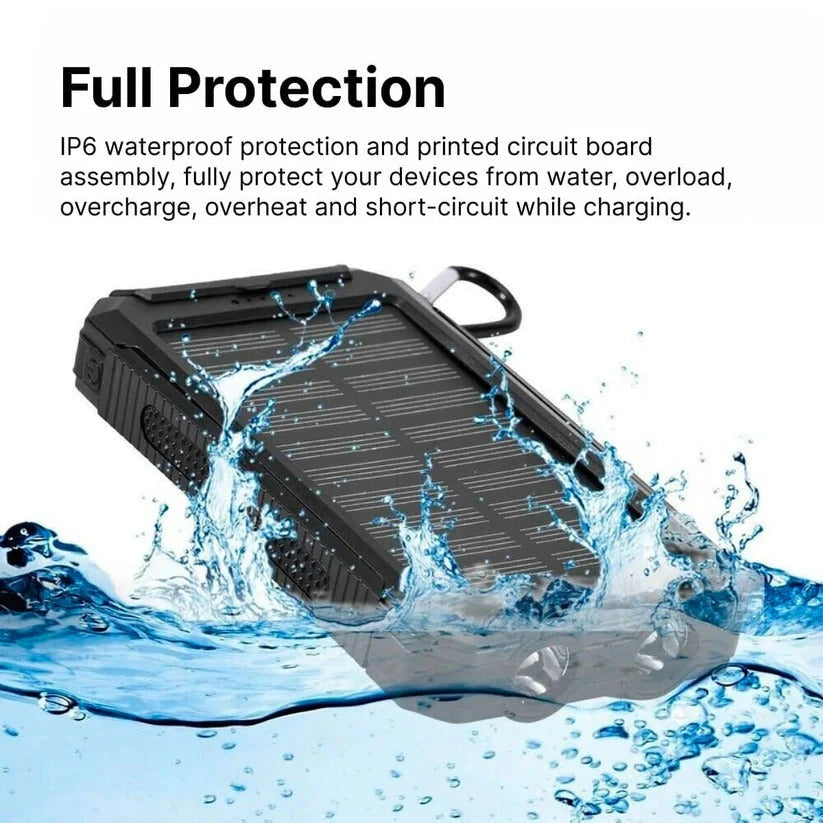 Solar Power Bank with 500,000mAh Capacity and Dual USB Outputs, Water-Resistant Zanny Home