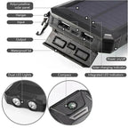 Solar Power Bank with 500,000mAh Capacity and Dual USB Outputs, Water-Resistant Zanny Home