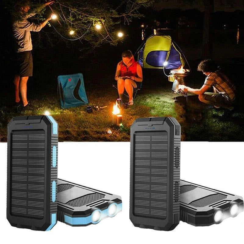 Solar Power Bank with 500,000mAh Capacity and Dual USB Outputs, Water-Resistant Zanny Home