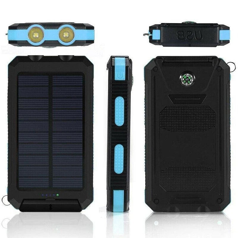 Solar Power Bank with 500,000mAh Capacity and Dual USB Outputs, Water-Resistant Zanny Home