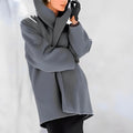 Wool Wrap Coat with Belted Waist and Slanted Side Pockets, Fully Lined A-Line Silhouette Zanny Home