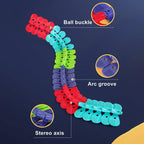 Glow In The Dark Race Track with LED Lights and Anti-Tip Car, Modular Snap-Together Set Zanny Home