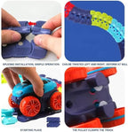 Glow In The Dark Race Track with LED Lights and Anti-Tip Car, Modular Snap-Together Set Zanny Home