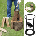 Cast Iron Splitting Wedge with Wide Base and Rounded Top Handle, Weather Resistant Finish Zanny Home