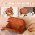 Leather Crossbody Bag with Built-In Wallet and Detachable Straps, Fits 10-Inch Tablet Zanny Home