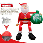 Inflatable Santa 8ft with Integrated LED Lighting and Climbing Pose, Weather-Resistant Yard Decor Zanny Home