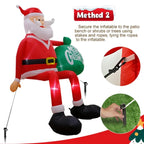 Inflatable Santa 8ft with Integrated LED Lighting and Climbing Pose, Weather-Resistant Yard Decor Zanny Home