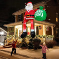 Inflatable Santa 8ft with Integrated LED Lighting and Climbing Pose, Weather-Resistant Yard Decor Zanny Home