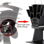 Wood Stove Fan with Heat-Powered Operation and Quiet 4-Blade Design, Anodized Aluminum Zanny Home