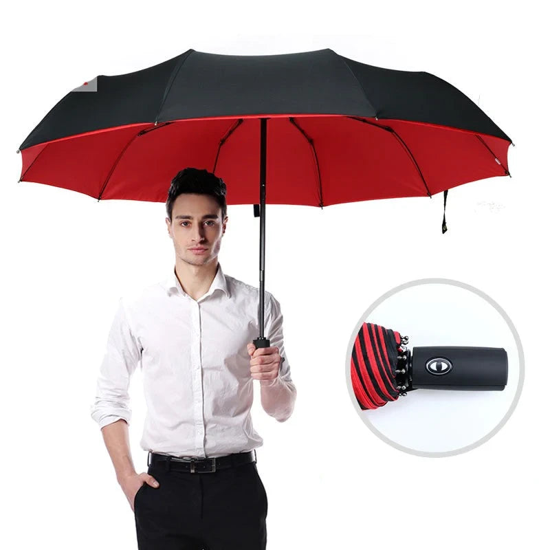 Travel Umbrella with Windproof Flexible Frame and One-Hand Push-Button, Compact Foldable Zanny Home