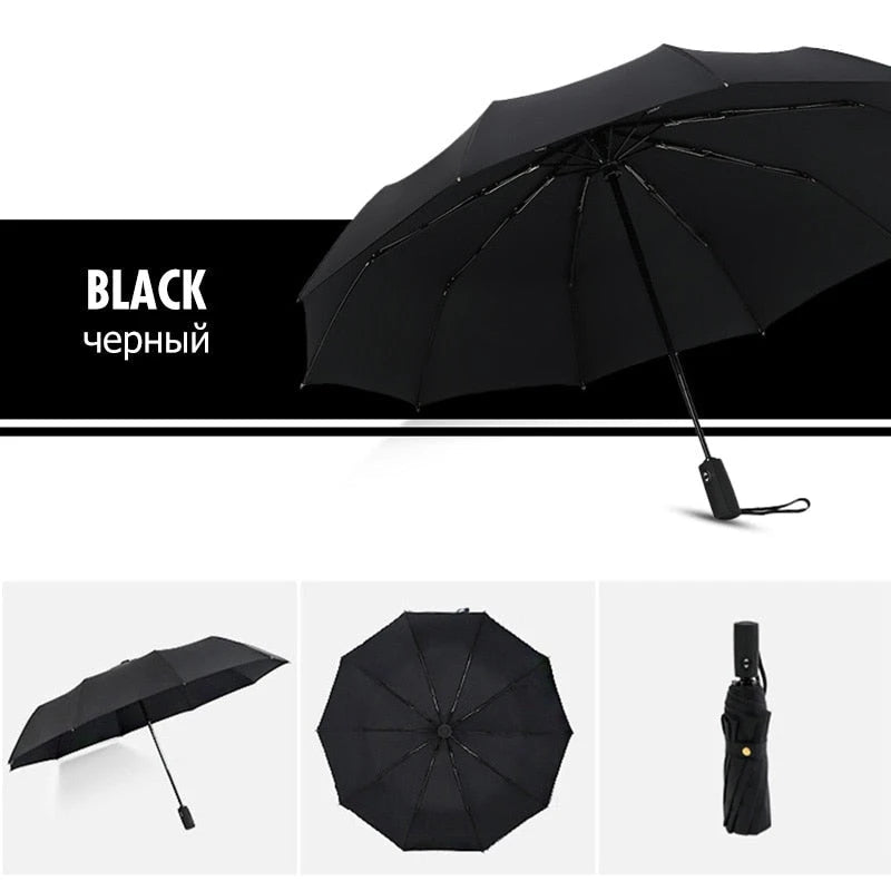 Travel Umbrella with Windproof Flexible Frame and One-Hand Push-Button, Compact Foldable Zanny Home