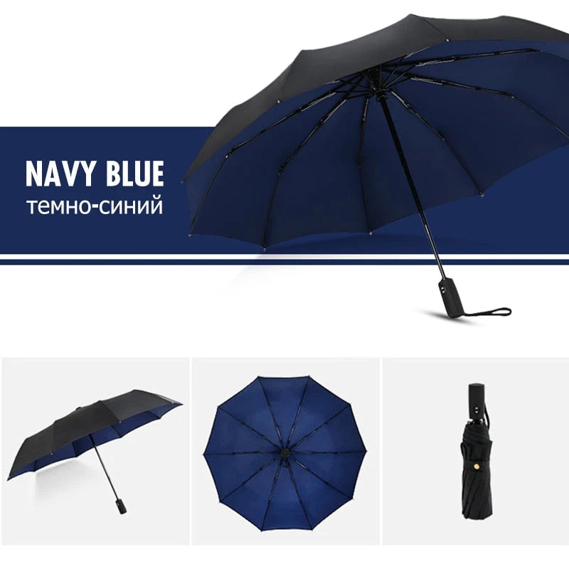Travel Umbrella with Windproof Flexible Frame and One-Hand Push-Button, Compact Foldable Zanny Home