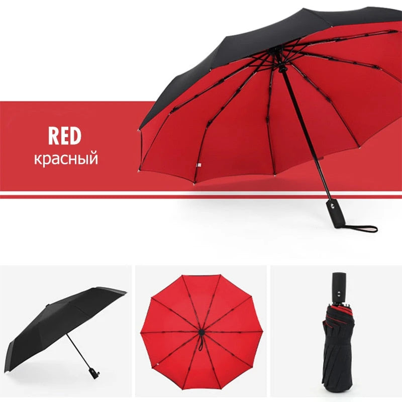 Travel Umbrella with Windproof Flexible Frame and One-Hand Push-Button, Compact Foldable Zanny Home