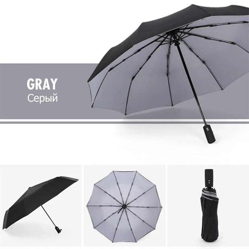 Travel Umbrella with Windproof Flexible Frame and One-Hand Push-Button, Compact Foldable Zanny Home