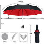 Travel Umbrella with Windproof Flexible Frame and One-Hand Push-Button, Compact Foldable Zanny Home