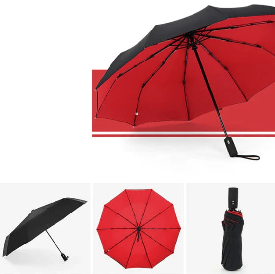 Travel Umbrella with Windproof Flexible Frame and One-Hand Push-Button, Compact Foldable Zanny Home