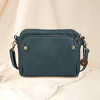 Leather Crossbody Bag with Built-In Wallet and Detachable Straps, Fits 10-Inch Tablet Zanny Home