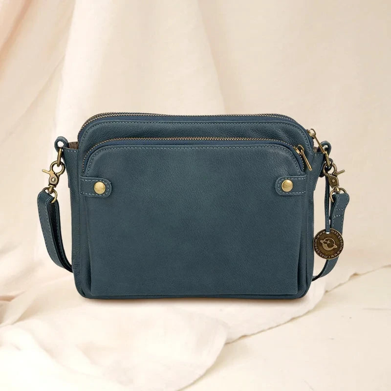 Leather Crossbody Bag with Built-In Wallet and Detachable Straps, Fits 10-Inch Tablet Zanny Home