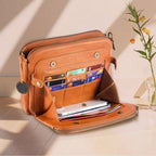 Leather Crossbody Bag with Built-In Wallet and Detachable Straps, Fits 10-Inch Tablet Zanny Home