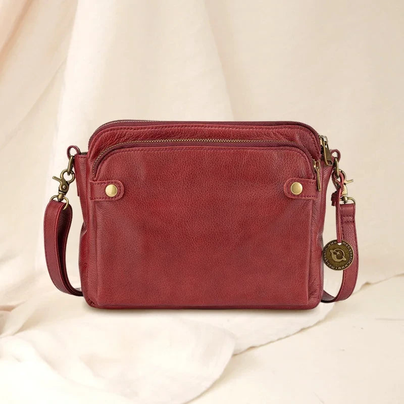 Leather Crossbody Bag with Built-In Wallet and Detachable Straps, Fits 10-Inch Tablet Zanny Home