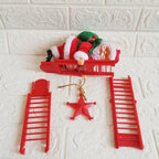 Animated Santa Ornament with Climbing Ladder Motion and Warm LED Lights, 15 Holiday Songs Zanny Home
