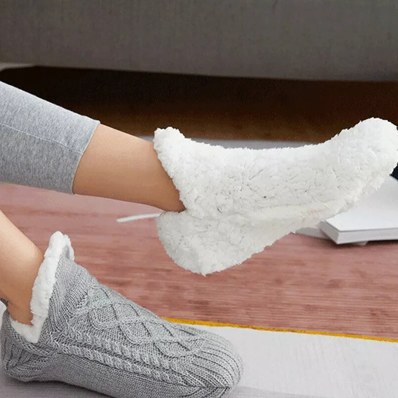 Non-Slip Thermal Socks with Silicone Dot Grip and Soft Insulating Lining, Calf-High Zanny Home