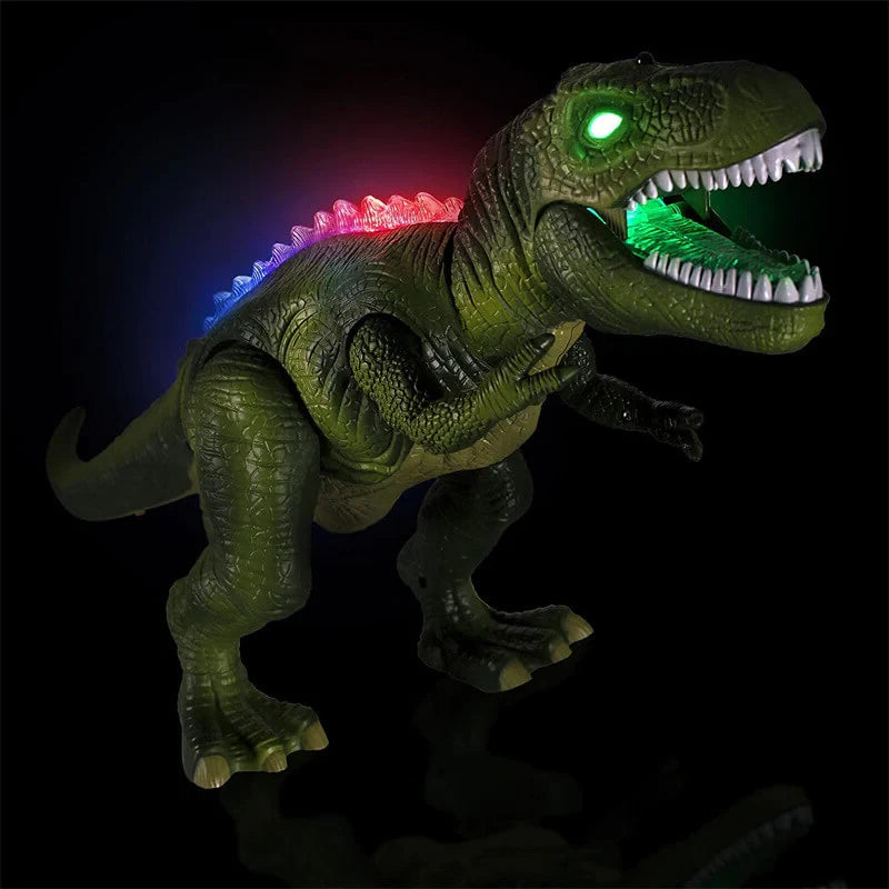Remote Control Dinosaur Toy with Multi-Color LED Spikes and Roaring Sound, 17-Inch Zanny Home