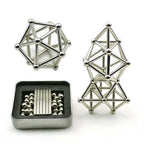 Magnetic Construction Set with 36 Rods and 27 Steel Balls, Portable Tin Zanny Home
