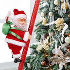 Animated Santa Ornament with Climbing Ladder Motion and Warm LED Lights, 15 Holiday Songs Zanny Home