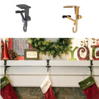 Mantel Stocking Hanger with Cantilever Clamp and Adjustable Rod, Rubber Pads Zanny Home