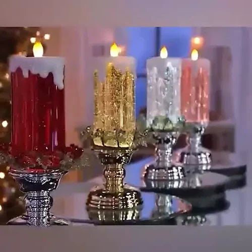 Color-Changing LED Candle with Spinning Glitter and USB Powered, Flameless Centerpiece Zanny Home