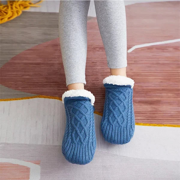 Non-Slip Thermal Socks with Silicone Dot Grip and Soft Insulating Lining, Calf-High Zanny Home
