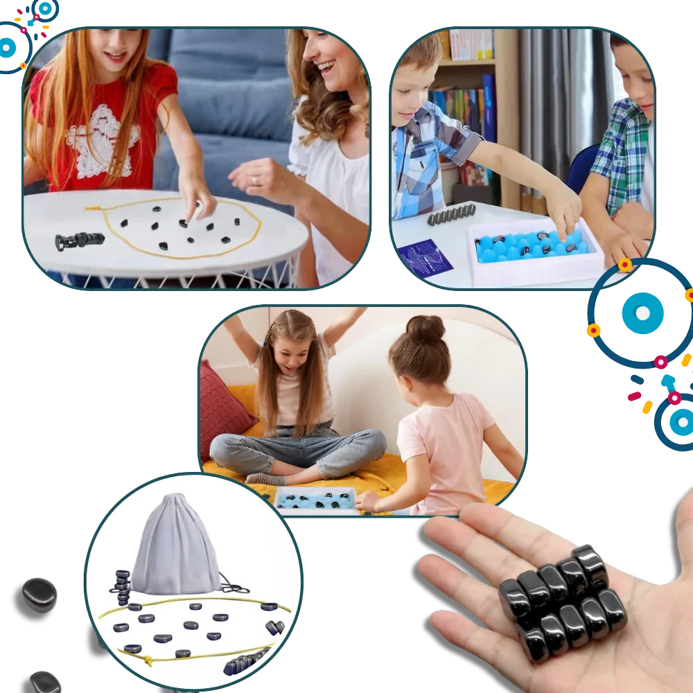 Magnetic Strategy Game with Adjustable Rope Area and 20 Magnets, Portable Set Zanny Home