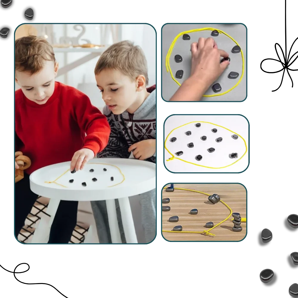 Magnetic Strategy Game with Adjustable Rope Area and 20 Magnets, Portable Set Zanny Home