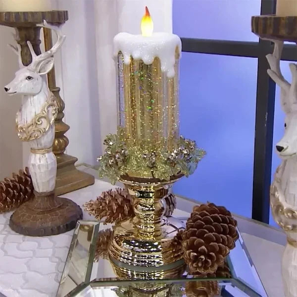 Color-Changing LED Candle with Spinning Glitter and USB Powered, Flameless Centerpiece Zanny Home
