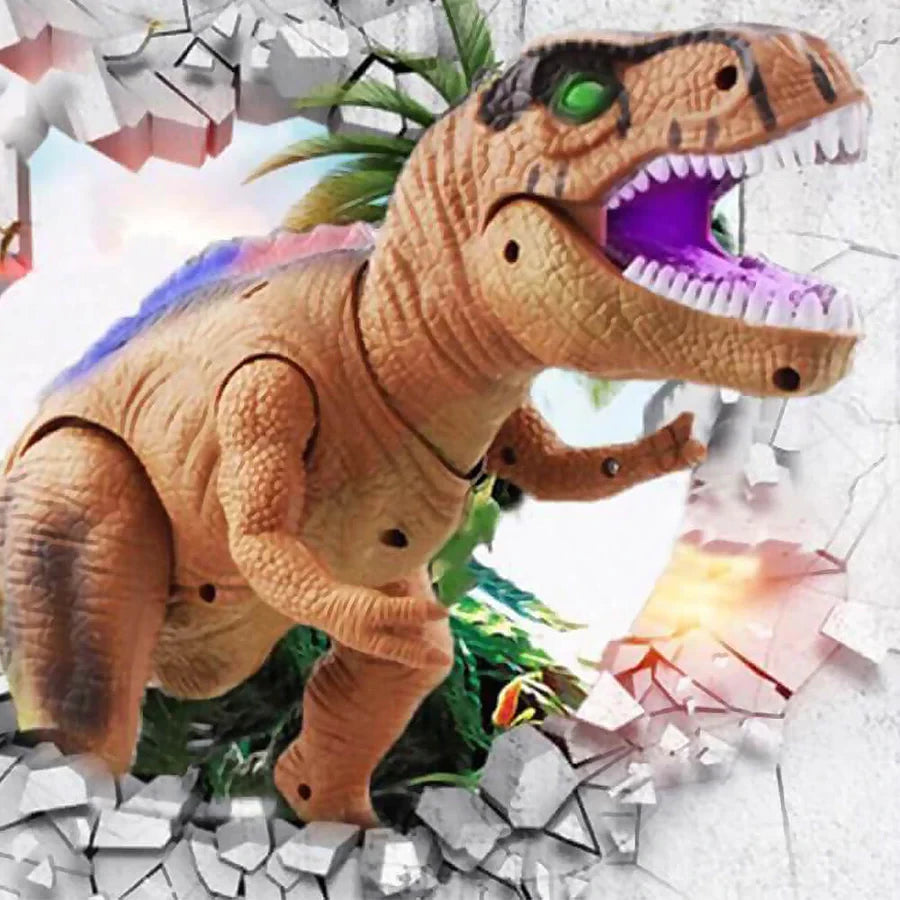Remote Control Dinosaur Toy with Multi-Color LED Spikes and Roaring Sound, 17-Inch Zanny Home