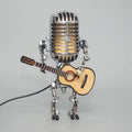 Microphone Table Lamp with Adjustable Joints and LED Bulb, Mini Guitar Accent Zanny Home