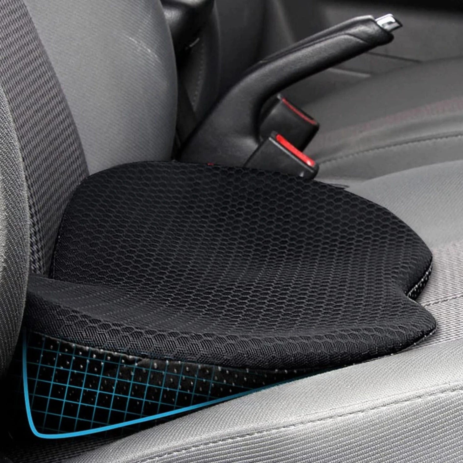 Car Seat Cushion with 3.5-Inch Memory Foam Boost and Contoured Support, Removable Cover Zanny Home