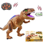 Remote Control Dinosaur Toy with Multi-Color LED Spikes and Roaring Sound, 17-Inch Zanny Home