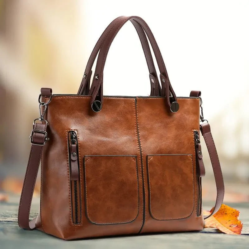 Leather Crossbody Bag with Padded Tablet Sleeve and Detachable Strap, 12 x 9 x 4 in Zanny Home