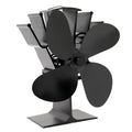Wood Stove Fan with Heat-Powered Operation and Quiet 4-Blade Design, Anodized Aluminum Zanny Home