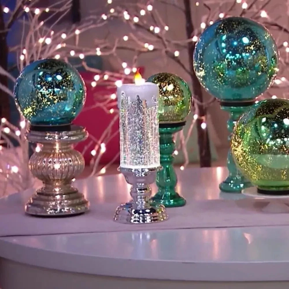 Color-Changing LED Candle with Spinning Glitter and USB Powered, Flameless Centerpiece Zanny Home