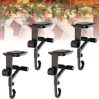 Mantel Stocking Hanger with Cantilever Clamp and Adjustable Rod, Rubber Pads Zanny Home