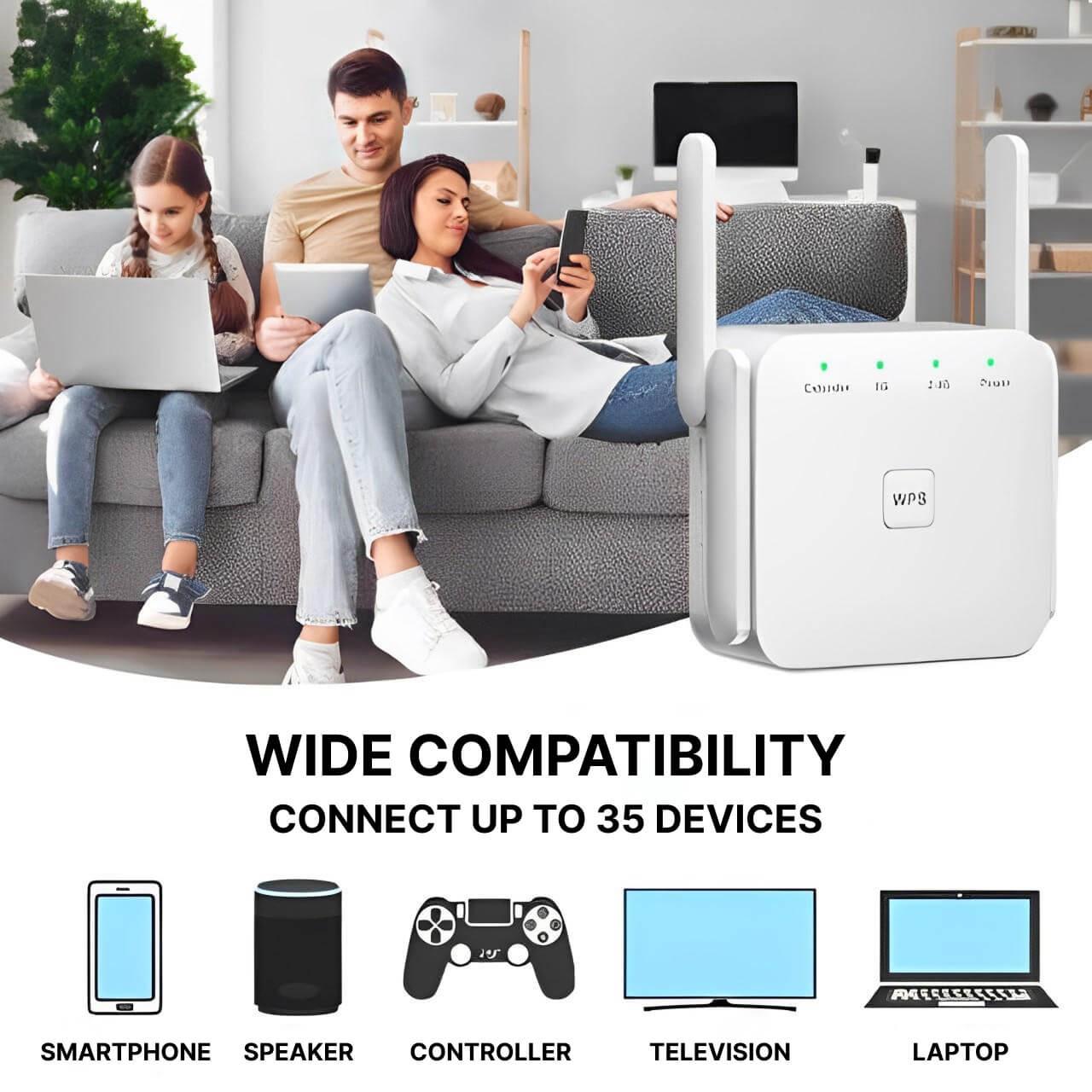 WiFi Range Extender with Dual-Band 802.11ac and Gigabit Ethernet, Easy Plug-In Setup Zanny Home